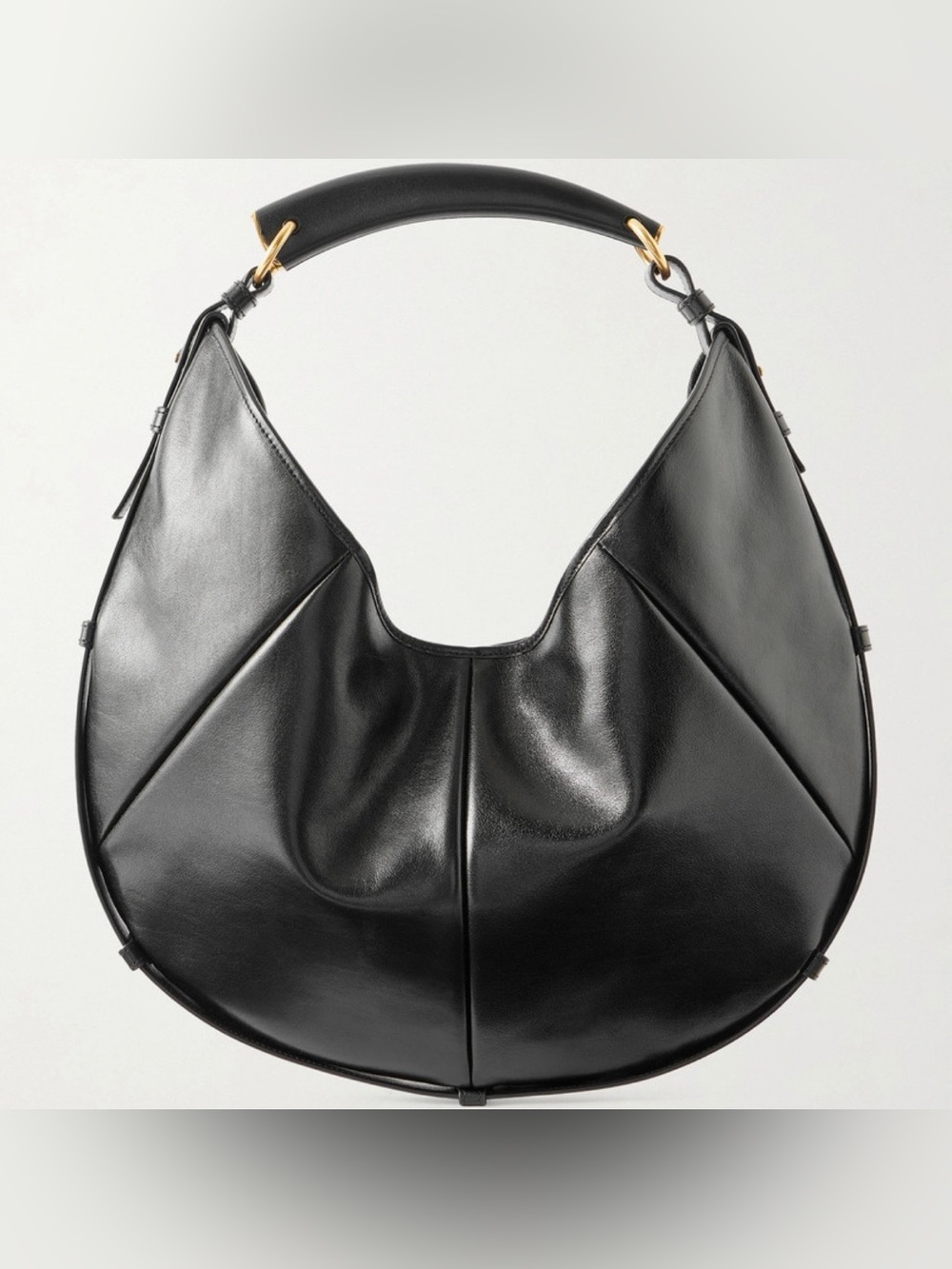 SAINT LAURENT Mombasa medium labeled leather hobo shoulder bag